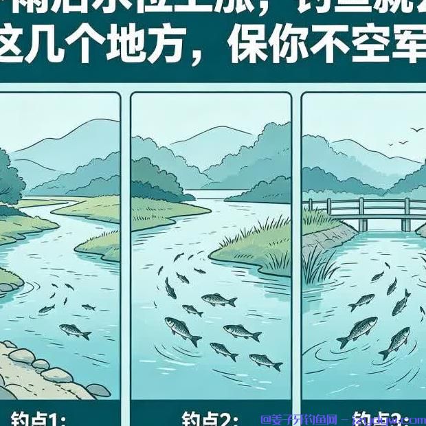 夏天暴雨后怎么选择钓位？